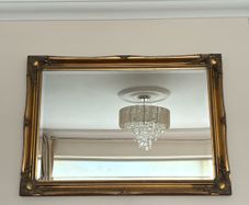 Ornate antique overmantel mirror