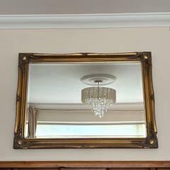 Ornate antique overmantel mirror