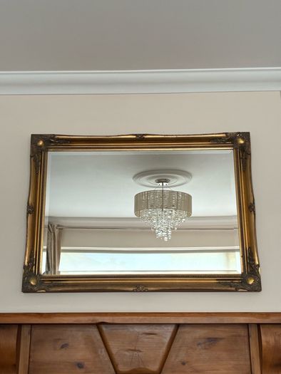 Ornate antique overmantel mirror