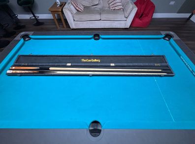 Cue case and 2 cues for sale