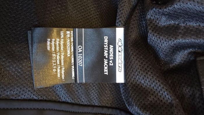Waterproof Alpinestars Andes V2 Drystar Motorcycle Suit.