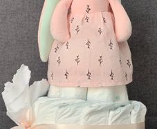 Handmade premium pampers nappy cakes set on re-usable cake board.