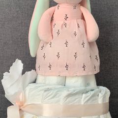 Handmade premium pampers nappy cakes set on re-usable cake board.