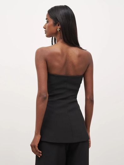 Because Of Alice Black Brand New Strapless Peplum Bodice Top in Size XS.