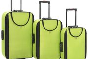 Soft Case Trolleys 3 pcs Green Oxford Fabric