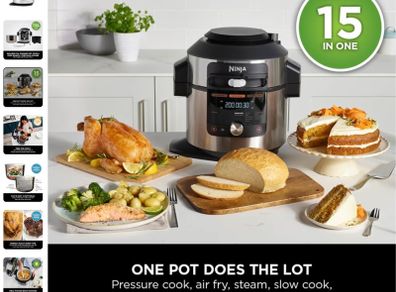 Ninja Foodi MAX 15-in-1 SmartLid Multi-Cooker with Smart Cook System 7.5L OL750UK