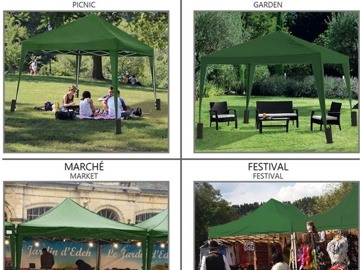 3x3m Pop Up Gazebo with 4 Leg Weight Bags, Folding Party Tent for Garden Outdoor, Green (FREE POSTAGE)