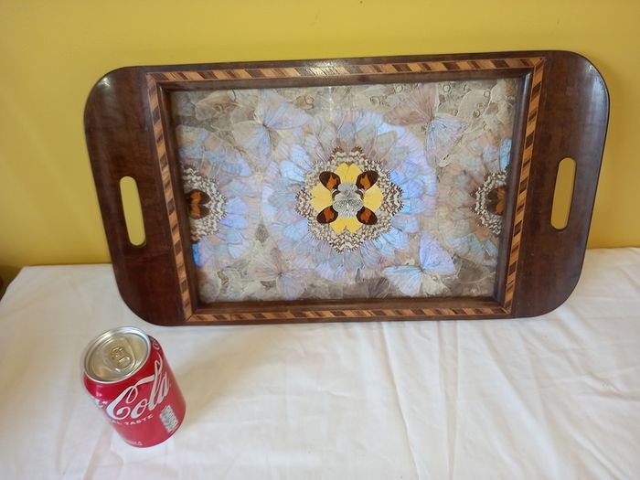 Antique \ Vintage Serving Dark Hardwood Tray