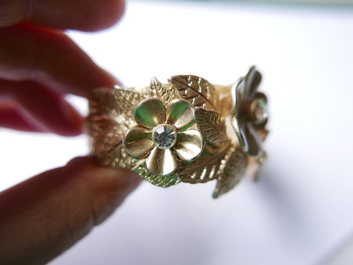Unique Vintage Floral Cuff Bracelet