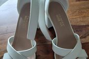 ladies white block heels size 4