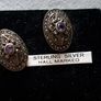 sterling silver marcasite and amethyst clip earrings Image 2