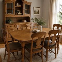 Oak Dining Table & 6 Chairs