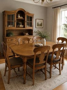 Oak Dining Table & 6 Chairs
