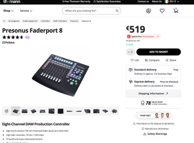 FADERPORT 8, tested, boxed, as new