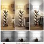 9 Tier Tree Bookshelf with Light & Remote, Dimmable Tall Floor Standing Lamp Image 5