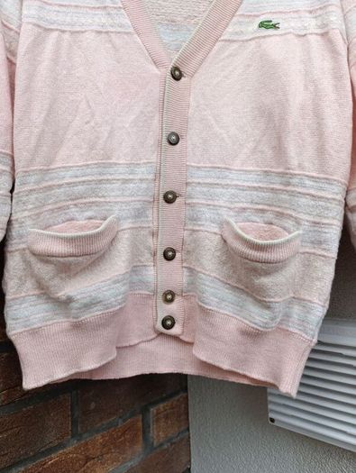 Vintage 80s Lacoste Wool Blend Knit Cardigan Womens