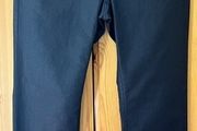 Faux Leather JET BLACK Ladies Slender Ankle Grazer Trousers.  H&amp;M Size 12. Slight Stretch. Dressy With A Satin/sheen Finish. Immaculate Off The Rail Condition.