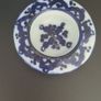 Teapot Blue White Hexagon Shape Brass Handle Floral Image 5