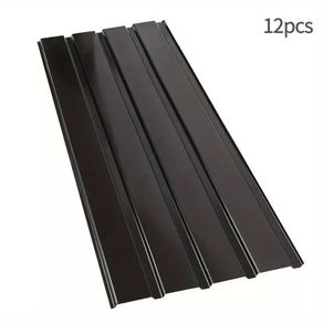 12PCS Trapezoidal Galvanised Steel Roof Panels black  115 X 45 Cm 6 M