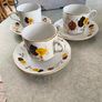 SET Of  3  Arklow Pottery coffee cups and saucers featuring the "Autumn Leaves" pattern. Image 2