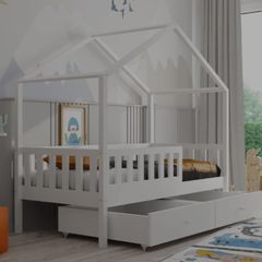 Kids Children Toddler Single Double Bed House