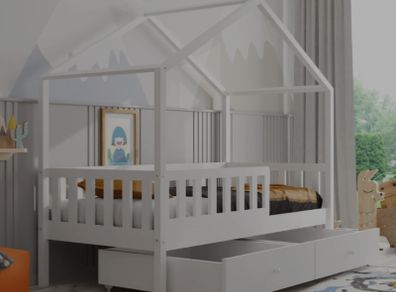 Kids Children Toddler Single Double Bed House