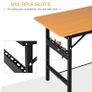 100 cm Foldable Garage Work Bench, Craft Table MDF Workstation, Heavy-duty Steel Frame with Ruler, Protractor Image 4