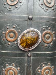 Sterling Silver with Amber Brooch