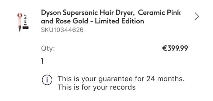 Dyson Supersonic Hairdryer ceramic pink and rose gold,  with accessories and presentation case. Limited edition