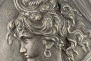 Art nouveau cast iron plaque