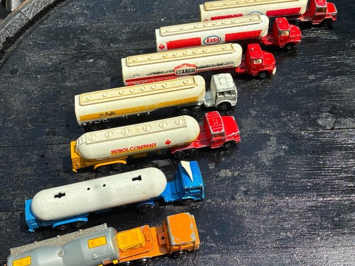 7 x Vintage Majorette Tanker Truck Collection