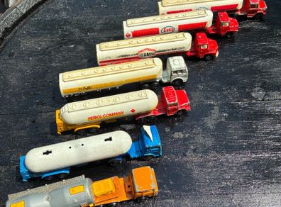 7 x Vintage Majorette Tanker Truck Collection