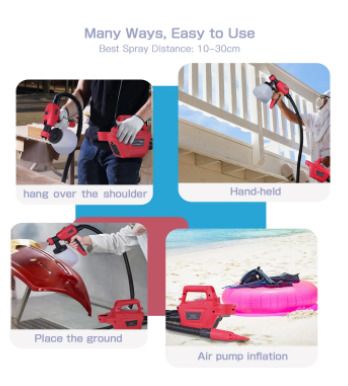 BRAND NEW 800W Electric Spray Gun 1300ML Large Capacity High Power Paint Sprayer 3 Nozzle Sizes Adjustable Power Tools
