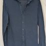 Luca Faloni Pique Shirt Blue Mens 16 41 Made In Italy Cotton Long Sleeve Image 2