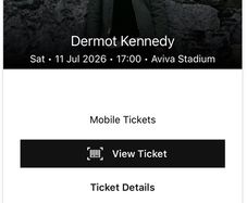 Dermot Kennedy x3 Tickets 11th July Aviva - Front Standing