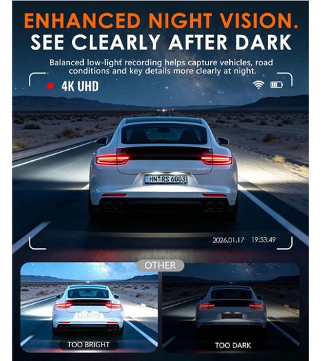iZEEKER iD340 4-Channel Dash Cam, 4K