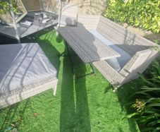 3 seater and two one seater chairs garden furniture suite