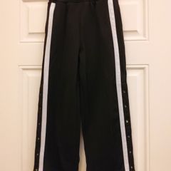 Next Girl's Straight Legged Black Joggers with White Stripe