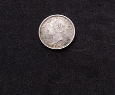 Canadian 10 Cents , Queen Victoria 1886 Silver Coin