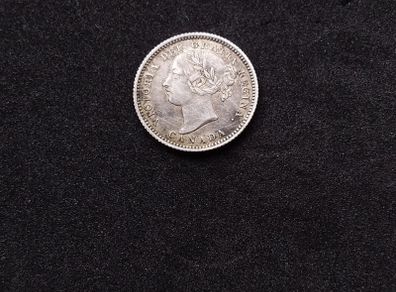 Canadian 10 Cents , Queen Victoria 1886 Silver Coin
