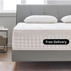 King Size Mattress,10.2 INCH Hybrid Memory Foam and Individually Pocket Spring,5FT King Mattress Medium Firm,Ergonomic Pressure Reducing,Improve Sleeping (150x200x26cm)