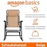 Folding Rocking Chair Ergonomic Headrest Armrest 98 x 95 x 66 cm Beige Image 2