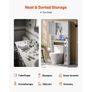 Over The Toilet Storage Cabinet, 168 cm Height Bathroom Storage Organizer with Double Door and Adjustable Shelf, Bathroom Space Saver Image 2