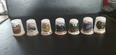 Bone China Thimbles Ships& Trains Themed