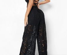 New Boohoo lace strappy back jumpsuit size 12