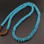 Antique African Style Turqouise Blue Melon Shape Glass Beads Necklace Strand 26 in long Image 5