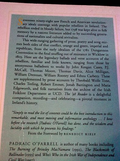The '98 Reader An anthology of song prose and poetry Ireland Irish History 1798
