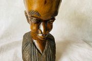 African wood carved bust