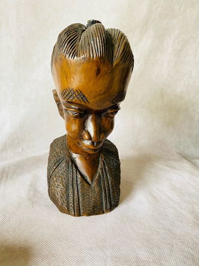 African wood carved bust