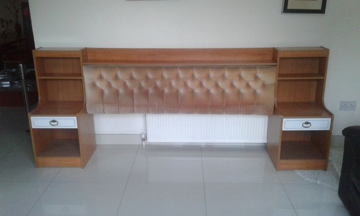 Vintage 70's Headboard and Lockers Unit